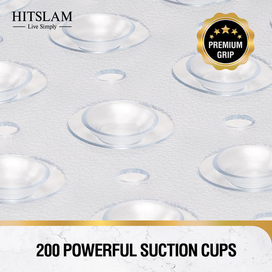 HITSLAM Non Slip Bath Mat for Tub, 101 x 40cm Extra Long Shower Mat Anti Mould, Machine Washable Bathroom Bathtub Mat with Suction Cups and Drain Holes, Soft on Feet, Clear