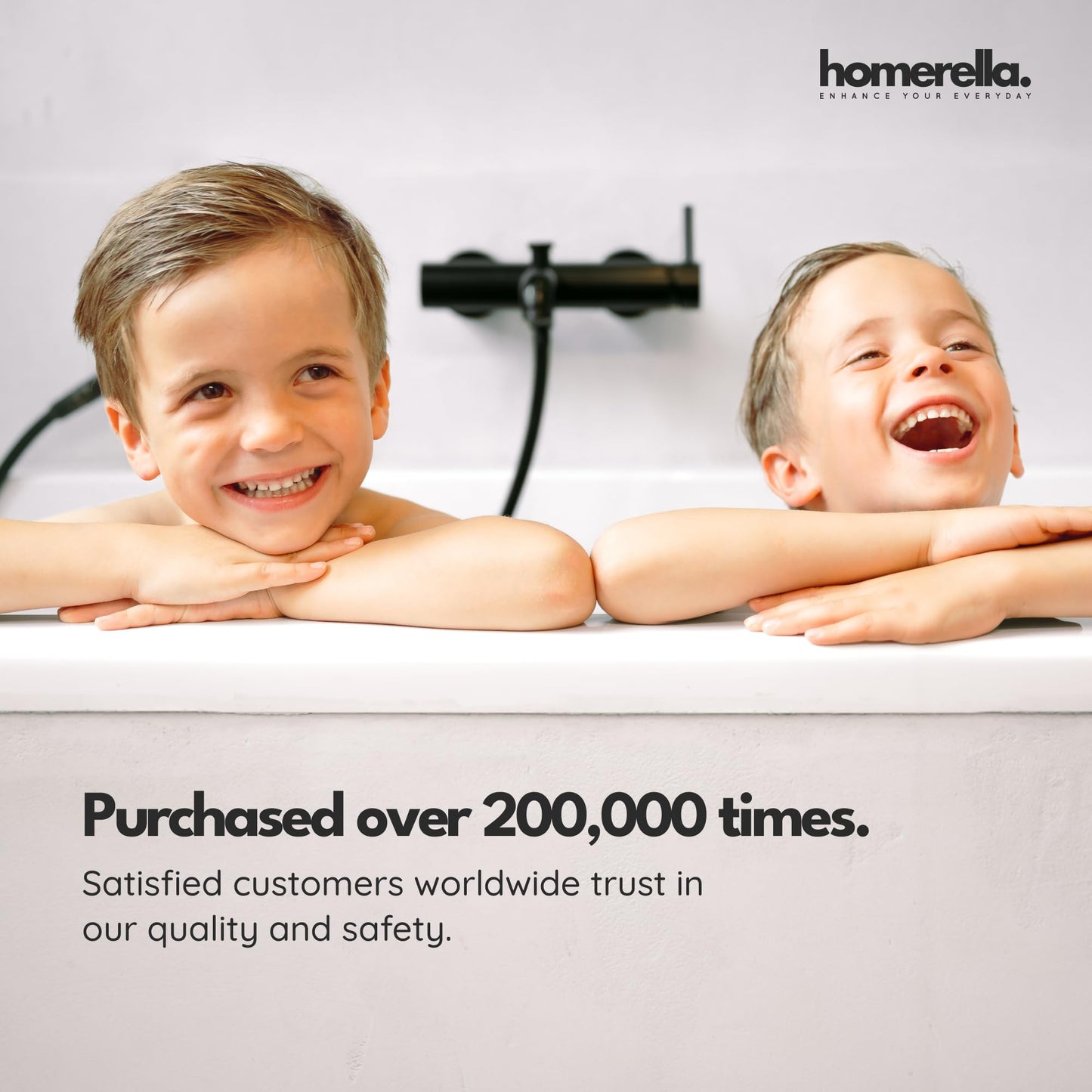 Homerella Bath Mat Non Slip Anti Mould Kids 100x40cm INCL. 2 HOOKS - Anti Slip Bathtub Mat Machine Washable, BPA free, Toddler Non Slip Bath Mat for Inside Bath Tub - Colorful underwater ABC