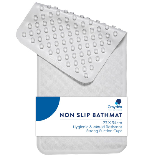 Croydex Rubagrip Bath Mat Non Slip Anti Mould for Inside Bath - Slip Resistant with Secure Grip Suction Cups, Easy to Clean, Made from Natural Rubber, Anti-Bacterial Hygiene 'N' Clean (Medium)